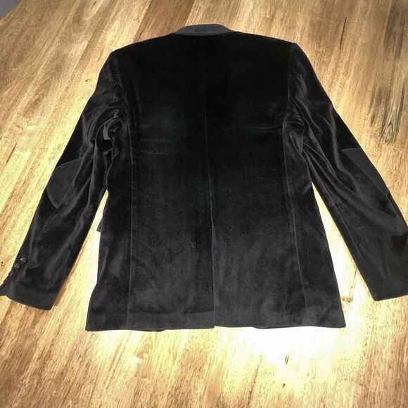 Woman's Large Velvet blazer Jacket Black Velvet Oversized Boho Rock N Roll - Picture 15 of 16